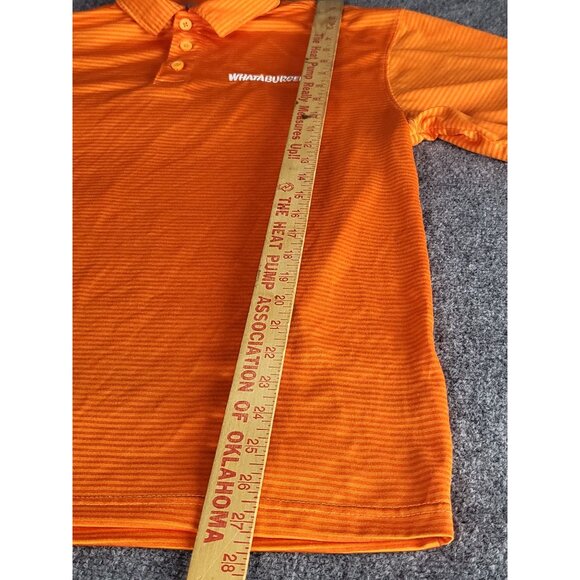 Whataburger Men's Collared‎ Polo Sz M Uniform Orange Striped Employee Workwear - Picture 3 of 8
